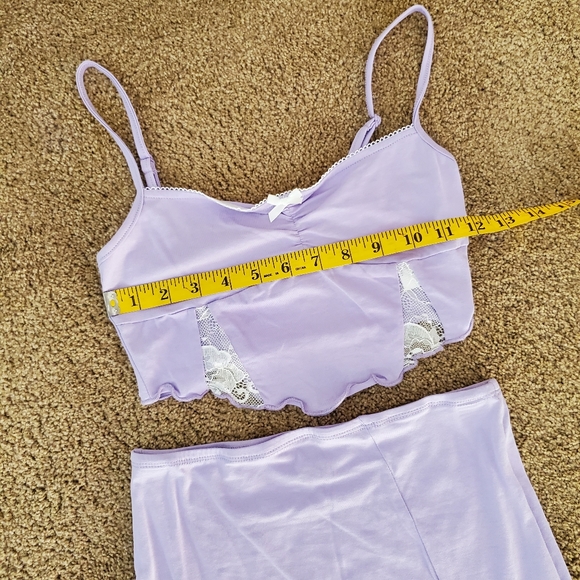 SHEIN Bow Detail Lace Insert Cami Top & Skirt Set - Picture 10 of 12